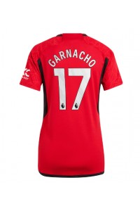 Manchester United Alejandro Garnacho #17 Jalkapallovaatteet Naisten Kotipaita 2023-24 Lyhythihainen